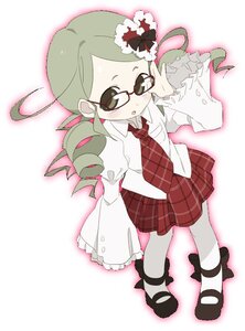Rating: Safe Score: 0 Tags: 1girl drill_hair frills glasses green_hair image kanaria labcoat long_sleeves mary_janes necktie pantyhose plaid plaid_skirt shoes skirt solo standing twin_drills User: admin