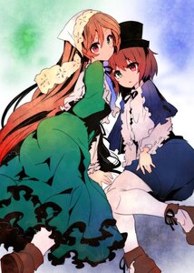 Rating: Safe Score: 0 Tags: 2girls blue_dress bonnet boots brown_hair commentary_request dress frills green_dress green_eyes hat head_scarf heterochromia image long_hair long_sleeves looking_at_viewer multiple_girls one-hour_drawing_challenge pair pantyhose red_eyes rozen_maiden short_hair siblings sisters souseiseki suiseiseki top_hat tousen twins very_long_hair white_legwear User: admin