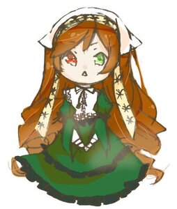 Rating: Safe Score: 0 Tags: 1girl brown_hair dress frills full_body green_dress green_eyes head_scarf heterochromia image long_hair long_sleeves looking_at_viewer red_eyes simple_background solo suiseiseki very_long_hair white_background User: admin