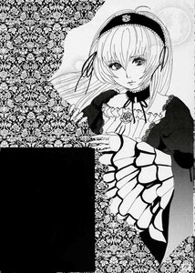 Rating: Safe Score: 0 Tags: 1girl dress flower frills greyscale hairband image long_hair long_sleeves looking_at_viewer monochrome ribbon solo suigintou upper_body wings User: admin