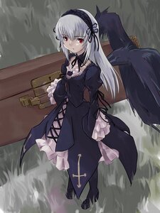 Rating: Safe Score: 0 Tags: 1girl black_dress black_wings cross dress expressionless frills full_body gothic_lolita hairband image juliet_sleeves lolita_fashion long_hair long_sleeves looking_at_viewer minigirl pale_skin puffy_sleeves red_eyes ribbon rose rozen_maiden silver_hair solo standing suigintou suitcase ugai_yuichi water wings User: admin