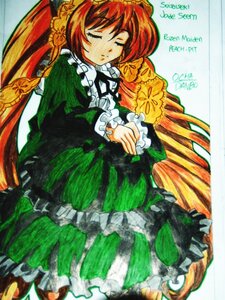 Rating: Safe Score: 0 Tags: 1girl artist_name auto_tagged closed_eyes dated dress frills image long_hair long_sleeves marker_(medium) pantyhose red_hair signature solo suiseiseki traditional_media twintails very_long_hair User: admin