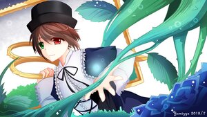 Rating: Safe Score: 0 Tags: 1girl black_headwear black_ribbon brown_hair dress flower frills green_eyes hat heterochromia image long_sleeves looking_at_viewer outstretched_arm plant red_eyes ribbon short_hair smile solo souseiseki suiseiseki top_hat User: admin