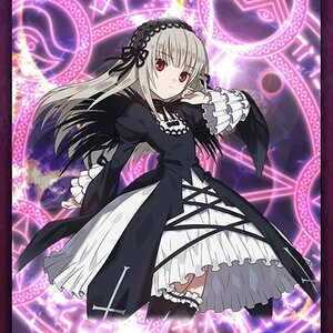 Rating: Safe Score: 0 Tags: 1girl black_legwear dress frills gothic_lolita hairband image lolita_fashion long_hair long_sleeves looking_at_viewer magic_circle red_eyes ribbon silver_hair solo suigintou thighhighs wings User: admin