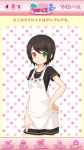 Rating: Safe Score: 0 Tags: 1girl black_hair blush dress green_eyes halftone halftone_background hand_on_hip heterochromia image looking_at_viewer polka_dot polka_dot_background red_eyes short_hair short_sleeves smile solo souseiseki User: admin