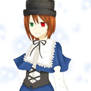 Rating: Safe Score: 0 Tags: 1girl black_ribbon blue_dress brown_hair capelet dress frills green_eyes hat heterochromia image long_sleeves looking_at_viewer red_eyes ribbon short_hair smile solo souseiseki User: admin