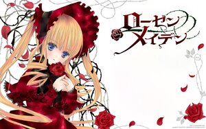 Rating: Safe Score: 0 Tags: 1girl bangs blonde_hair blue_eyes bonnet bow bowtie copyright_name dress flower frills highres image lolita_fashion long_hair official_art official_wallpaper parted_lips peach-pit petals red_flower red_rose rose rose_petals rozen_maiden shinku solo thorns twintails User: admin