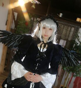 Rating: Safe Score: 0 Tags: 1girl 3d angel_wings bangs black_dress black_ribbon black_wings blurry blurry_background closed_mouth depth_of_field dress feathered_wings feathers gothic_lolita hairband lolita_fashion lolita_hairband long_hair long_sleeves looking_at_viewer photo red_eyes ribbon silver_hair solo suigintou wings User: admin