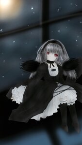 Rating: Safe Score: 0 Tags: 1girl black_dress black_ribbon black_wings dress feathers hairband image long_hair long_sleeves looking_at_viewer night red_eyes ribbon silver_hair solo suigintou window wings User: admin