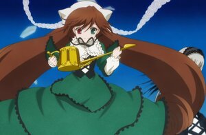 Rating: Safe Score: 0 Tags: 1girl brown_hair dress frills green_dress green_eyes head_scarf heterochromia holding image long_hair long_sleeves looking_at_viewer red_eyes solo suiseiseki twintails very_long_hair watering_can User: admin