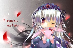 Rating: Safe Score: 0 Tags: 1girl ;) black_dress black_wings blush dress frilled hairband image lolita_fashion lolita_hairband long_hair long_sleeves looking_at_viewer one_eye_closed petals red_eyes rose_petals rozen_maiden silver_hair smile solo stuffed_animal stuffed_bunny suigintou upper_body wings User: admin