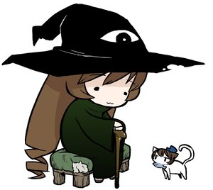 Rating: Safe Score: 0 Tags: :3 brown_hair cat chibi hat image long_hair simple_background solo striped suiseiseki white_background witch_hat User: admin