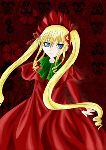 Rating: Safe Score: 0 Tags: 1girl blonde_hair blue_eyes bow bowtie capelet dress drill_hair flower green_bow green_neckwear hair_ribbon image long_hair long_sleeves looking_at_viewer red_capelet red_dress shinku sidelocks solo twin_drills twintails User: admin