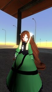 Rating: Safe Score: 0 Tags: 1girl bangs blue_sky brown_eyes brown_hair building closed_mouth day dress green_dress image long_hair long_sleeves looking_at_viewer outdoors power_lines sky solo standing suiseiseki User: admin