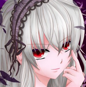 Rating: Safe Score: 0 Tags: 1girl bangs black_ribbon closed_mouth eyebrows_visible_through_hair image lolita_fashion long_hair looking_at_viewer red_eyes ribbon rose silver_hair smile solo suigintou User: admin