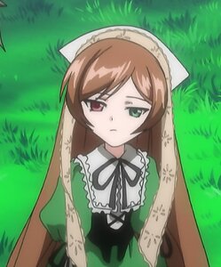 Rating: Safe Score: 0 Tags: 1girl black_ribbon brown_hair dress grass green_dress green_eyes heterochromia image long_hair long_sleeves looking_at_viewer outdoors red_eyes ribbon solo suiseiseki tree User: admin