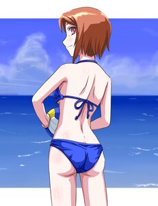Rating: Safe Score: 0 Tags: 1girl back bare_back beach bikini blue_bikini blush brown_hair cloud commentary_request day hand_on_hip image kurai_(cry) looking_at_viewer looking_back ocean outdoors red_eyes rozen_maiden short_hair sky smile solo souseiseki standing swimsuit volleyball User: admin