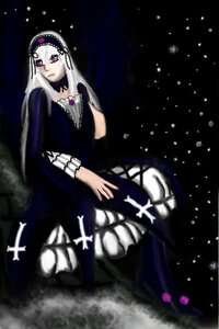 Rating: Safe Score: 0 Tags: 1girl black_dress cross-laced_clothes dress frills hairband image lolita_fashion lolita_hairband long_hair long_sleeves looking_at_viewer purple_eyes sitting solo star_(sky) suigintou User: admin