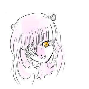 Rating: Safe Score: 0 Tags: 1girl bangs blush eyebrows_visible_through_hair flower image kirakishou looking_at_viewer monochrome pink_rose rose simple_background smile solo spot_color white_background white_rose yellow_eyes User: admin