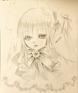 Rating: Safe Score: 0 Tags: 1girl bangs drill_hair flower image long_hair looking_at_viewer monochrome rose shinku solo traditional_media twin_drills upper_body User: admin