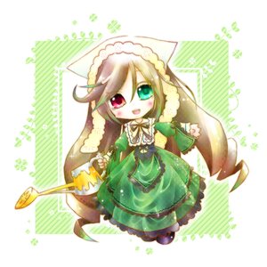 Rating: Safe Score: 0 Tags: 1girl :d blush brown_hair dress frills full_body green_dress green_eyes head_scarf heterochromia image lolita_fashion long_hair long_sleeves looking_at_viewer open_mouth red_eyes smile solo standing striped striped_background suiseiseki vertical_stripes very_long_hair watering_can User: admin