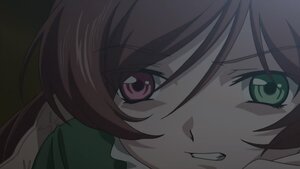 Rating: Safe Score: 0 Tags: 1girl brown_hair close-up eyebrows_visible_through_hair face green_eyes hair_between_eyes image looking_at_viewer smile solo suiseiseki User: admin