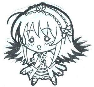 Rating: Safe Score: 0 Tags: 1girl :d bare_shoulders blush chibi dress eyebrows_visible_through_hair full_body greyscale hairband image long_hair monochrome open_mouth simple_background smile solo standing striped suigintou white_background User: admin