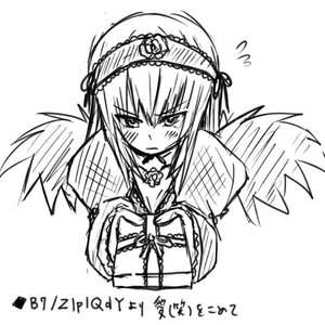 Rating: Safe Score: 0 Tags: 1girl black_wings blush breasts dress flying_sweatdrops frills greyscale hairband image lolita_hairband long_sleeves looking_at_viewer monochrome rose simple_background solo suigintou upper_body white_background wings User: admin