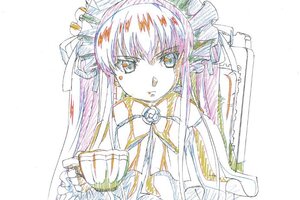 Rating: Safe Score: 0 Tags: 1girl bangs dress eyebrows_visible_through_hair flower food frills image long_hair looking_at_viewer rose shinku simple_background solo traditional_media upper_body white_background User: admin