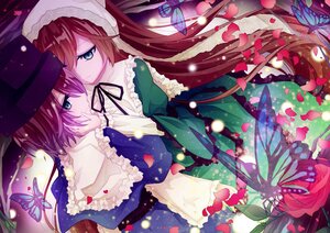 Rating: Safe Score: 0 Tags: 2girls blue_butterfly blue_eyes brown_hair bug butterfly butterfly_hair_ornament dress flower frills hat image insect long_hair multiple_girls pair petals short_hair siblings sisters souseiseki suiseiseki twins User: admin