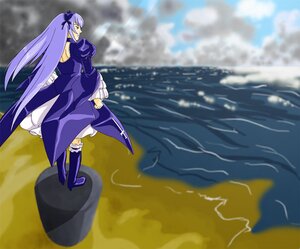 Rating: Safe Score: 0 Tags: 1girl beach blurry boots dress frills hair_ribbon image knee_boots long_hair long_sleeves outdoors purple_hair ribbon solo standing suigintou very_long_hair water watercraft User: admin