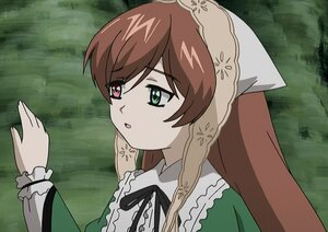 Rating: Safe Score: 0 Tags: 1girl black_ribbon brown_hair dress frills green_dress green_eyes heterochromia image long_hair long_sleeves outdoors red_eyes ribbon solo suiseiseki tree upper_body User: admin