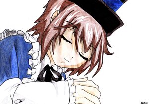Rating: Safe Score: 0 Tags: 1girl closed_eyes closed_mouth frills hat image long_sleeves ribbon short_hair simple_background sleeves_past_wrists smile solo souseiseki upper_body white_background User: admin