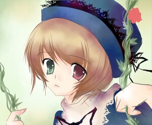Rating: Safe Score: 0 Tags: 1girl auto_tagged brown_hair green_eyes hat image leaf looking_at_viewer plant short_hair solo souseiseki suiseiseki User: admin