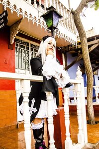 Rating: Safe Score: 0 Tags: 1boy 1girl auto_tagged dress long_hair outdoors solo standing suigintou white_hair User: admin
