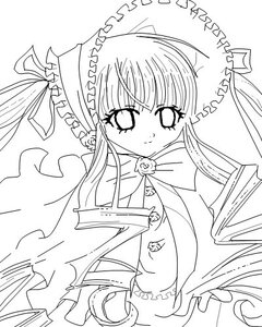 Rating: Safe Score: 0 Tags: 1girl bangs blush dress frills greyscale image lineart long_hair long_sleeves looking_at_viewer monochrome shinku simple_background smile solo upper_body very_long_hair white_background User: admin