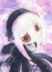 Rating: Safe Score: 0 Tags: 1girl bangs black_ribbon black_wings dress flower frills hairband image long_hair long_sleeves looking_at_viewer red_eyes ribbon rose solo suigintou traditional_media wings User: admin