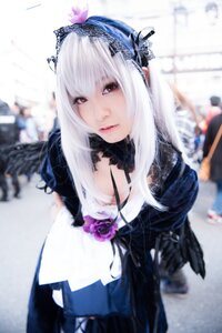 Rating: Safe Score: 0 Tags: 1girl 3d blurry blurry_background blurry_foreground depth_of_field dress flower gothic_lolita hairband lips lolita_fashion long_hair looking_at_viewer photo red_eyes solo suigintou white_hair User: admin
