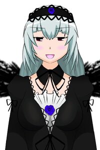 Rating: Safe Score: 0 Tags: 1girl black_dress blue_flower blue_rose blurry blush dress flower hairband image lolita_fashion lolita_hairband long_hair long_sleeves looking_at_viewer open_mouth red_eyes rose silver_hair simple_background smile solo suigintou upper_body white_background User: admin