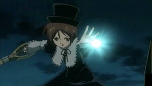 Rating: Safe Score: 0 Tags: 1girl :o brown_hair dress frills hat image long_sleeves ribbon short_hair solo souseiseki top_hat User: admin