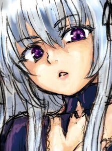 Rating: Safe Score: 0 Tags: 1girl bangs blush close-up face hair_ribbon image imageboard_desourced lolita_fashion long_hair looking_at_viewer non-web_source parted_lips portrait purple_eyes ribbon rozen_maiden silver_hair simple_background sketch solo suigintou white_background white_hair User: admin