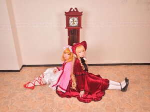 Rating: Safe Score: 0 Tags: 2girls blonde_hair dress flower long_sleeves looking_at_viewer multiple_cosplay multiple_girls red_dress shoes sitting tagme white_legwear User: admin