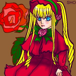 Rating: Safe Score: 0 Tags: 1girl blonde_hair blue_eyes bonnet bow bowtie brown_background capelet dress flower green_bow image long_hair long_sleeves looking_at_viewer pink_flower pink_rose red_dress rose shinku simple_background solo twintails User: admin