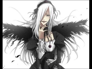 Rating: Safe Score: 0 Tags: 1boy black_border black_wings dress feathers flower hair_over_one_eye image letterboxed long_hair long_sleeves pillarboxed ribbon simple_background solo suigintou white_background white_hair wings User: admin