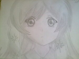 Rating: Safe Score: 0 Tags: 1girl auto_tagged closed_mouth face flower graphite_(medium) greyscale image long_hair looking_at_viewer monochrome portrait solo suiseiseki traditional_media User: admin
