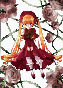 Rating: Safe Score: 0 Tags: 1girl blonde_hair blue_eyes bonnet bow bowtie capelet dress drill_hair flower full_body image long_hair long_sleeves looking_at_viewer plant red_dress red_flower red_rose rose shinku shoes solo thorns twintails very_long_hair vines User: admin