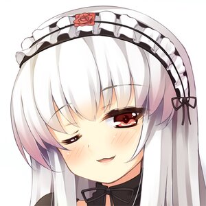 Rating: Safe Score: 0 Tags: 1girl bangs black_ribbon blush eyebrows_visible_through_hair flower frilled_hairband hairband image lolita_fashion lolita_hairband long_hair looking_at_viewer red_flower red_rose rose silver_hair simple_background smile solo suigintou white_background User: admin