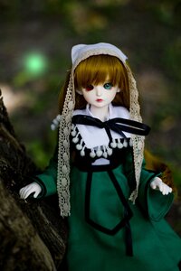 Rating: Safe Score: 0 Tags: 1girl bangs blonde_hair blurry blurry_background doll dress green_dress heterochromia long_hair long_sleeves looking_at_viewer red_eyes solo suiseiseki User: admin