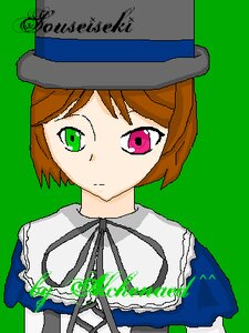 Rating: Safe Score: 0 Tags: 1girl brown_hair dress frills green_background green_eyes hat heterochromia image long_sleeves looking_at_viewer red_eyes ribbon short_hair simple_background solo souseiseki top_hat upper_body User: admin