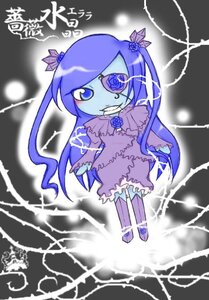 Rating: Safe Score: 0 Tags: 1girl barasuishou blue_eyes dress eyepatch flower image long_hair rose solo standing teeth User: admin